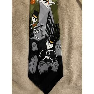 Gianfranco Silk Halloween Tie 58x3 1/2 Skeleton Band
